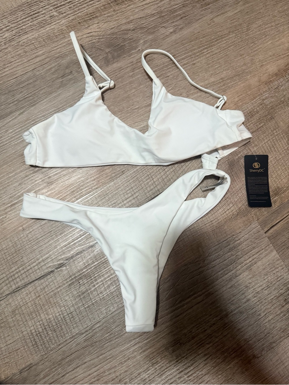 Scoop Neck Padded Bikini Set - White - Picture 3 of 3
